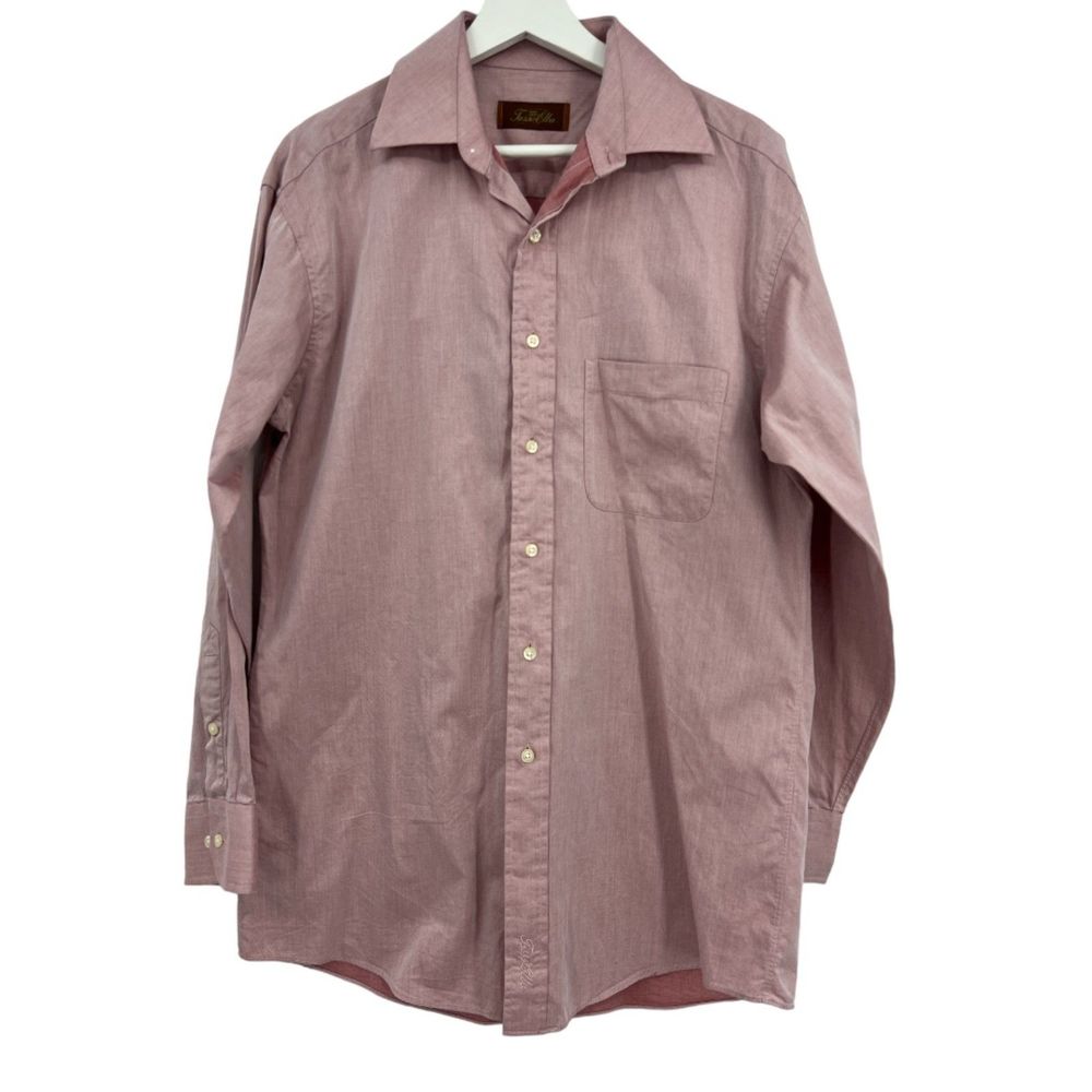 Tasso Elba shirt size M 32/33 mens long sleeve button front red
